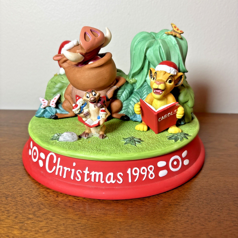 Disney 1998 Lion King Jungle Bells Simba Timon & Pumbaa Christmas Figurine LE
